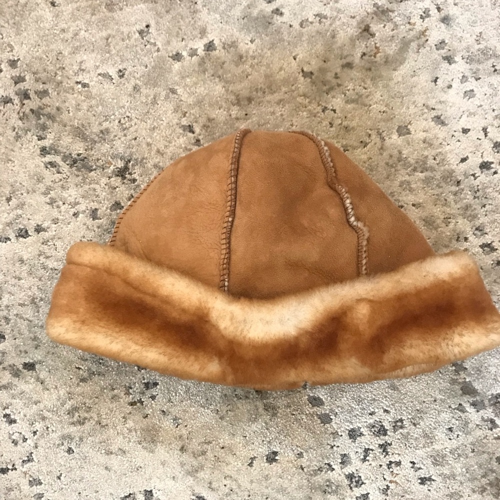 Vintage Made in USA Sheep skin shearling warm leather winter hat